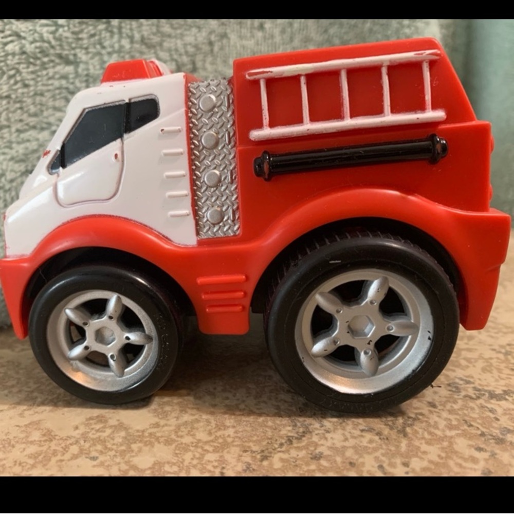 Kids Galaxy Soft Plastic Firetruck. 4.5”L x 3”W x 3.5”H.